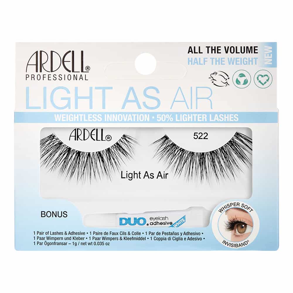 Lavender Ardell Light As Air Lashes W/Duo 1 Pair - 522 Black 64171