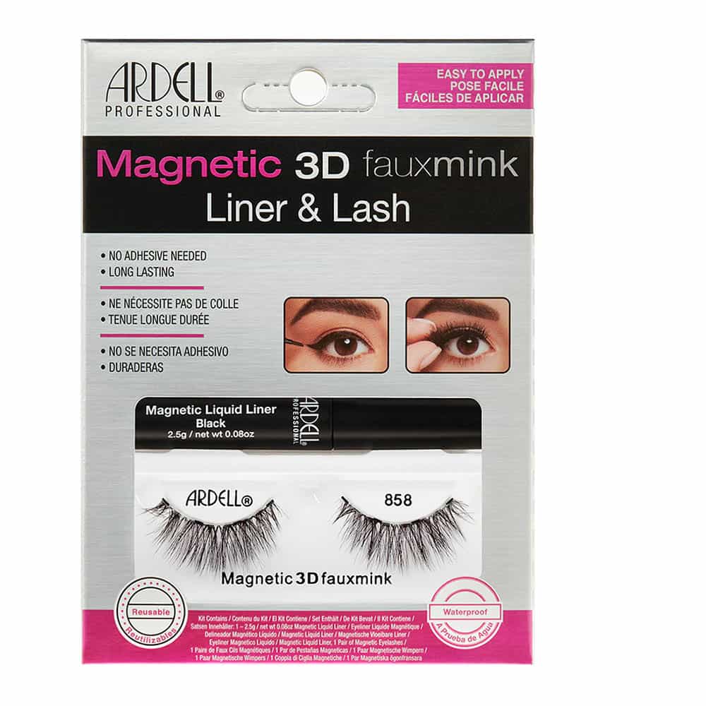 Light Gray Ardell Magnetic 3D Fauxmink Liner & Lash Kit-858 Black 64978