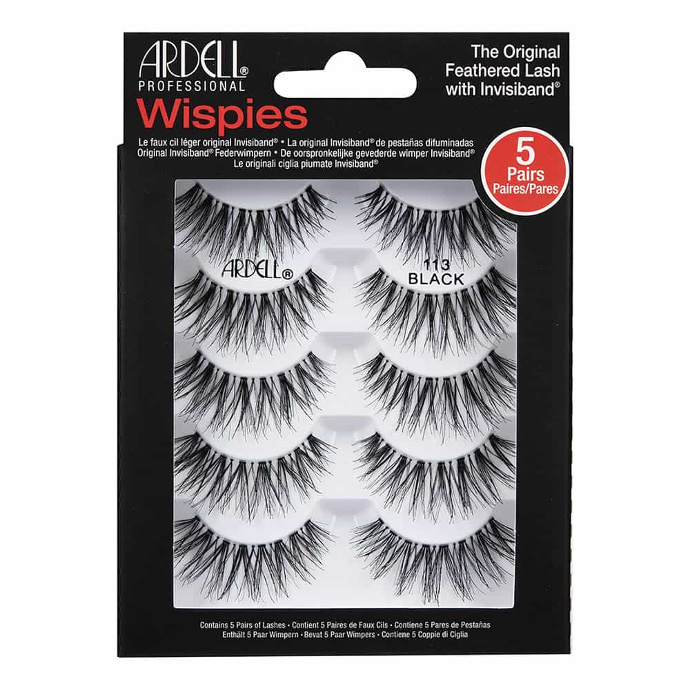 Black Ardell Wispies Lashes 5 Pairs - Wispies 113 Black 67516