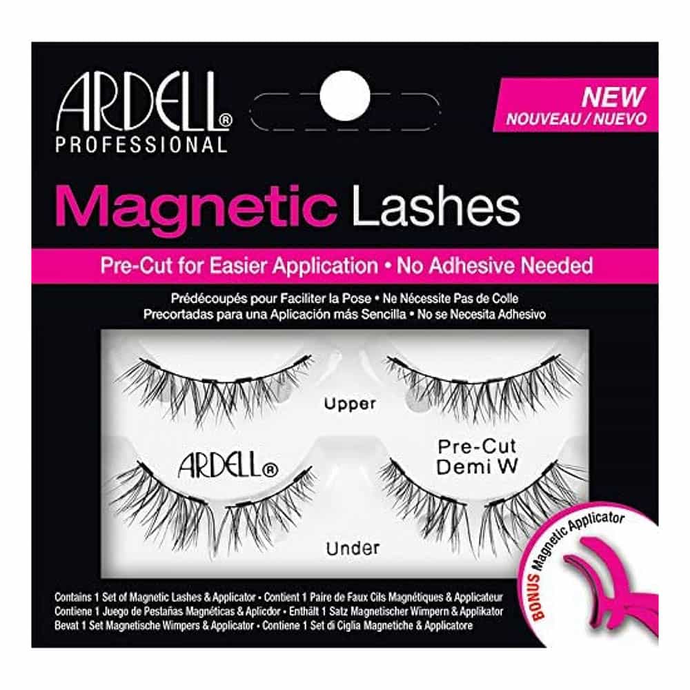 Black Ardell Magnetic Lashes 2Prs Upper/Under-Pre-Cut Demi W 70471