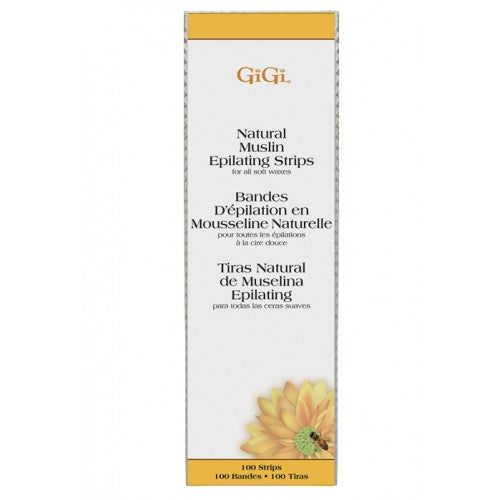Lavender GiGi Natural Muslin Epilating Strips Large 3x9" 100pk