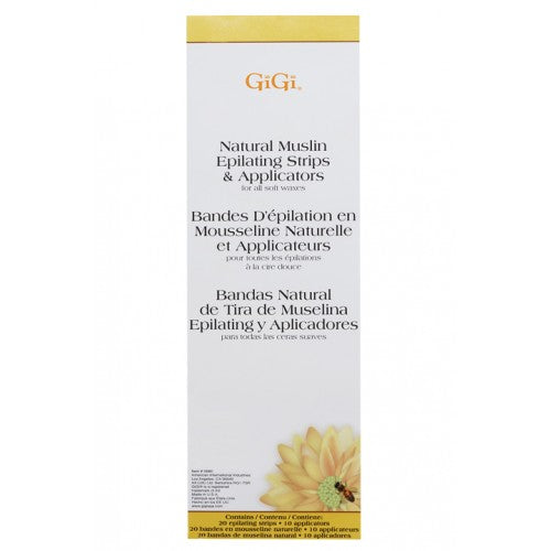 Lavender GiGi Muslin Epilating Strips 20pk & Applicator 10pk