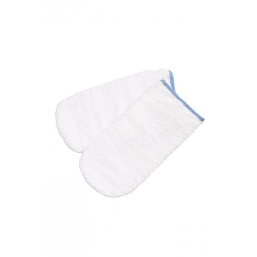 White Smoke Satin Smooth Spa Mitts White