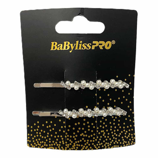 Black BaBylissPRO Crystal & Pearl Hair Pin 2PK BESSOHA3UCC 42535