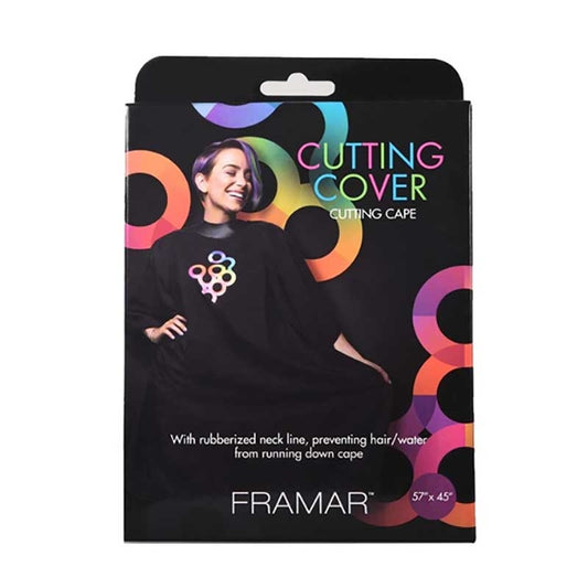 Black Framar  Cutting Cover Poly Cape w/Snaps   Rubber Neck