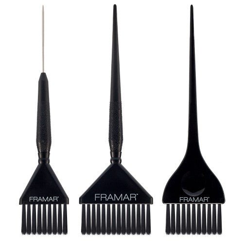 White Smoke Framar Variety Coloring Brush Set 3pk - Black