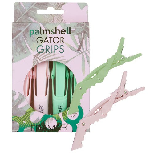White Smoke Framar Palmshell Gator Grips Hair Clips 4pk