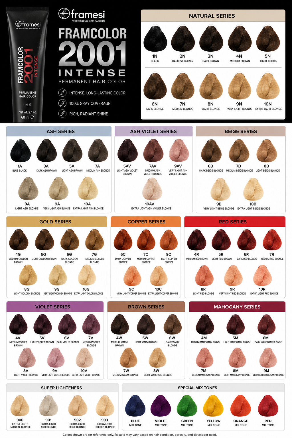 White Smoke FramColor 2001 Intense Permanent Hair Color
