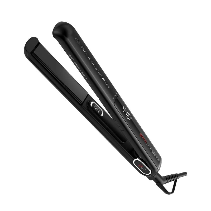 White Smoke GAMA  (GPI02711.5) GEVO Silk Chrome Tita Flat Iron  1.2in
