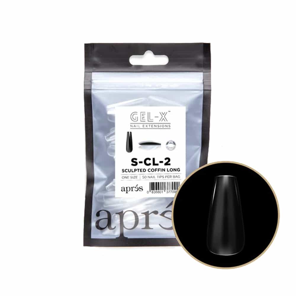 White Smoke Apres Gel-X Individual Tips Sculpted Coffin Long 50PK SCL2