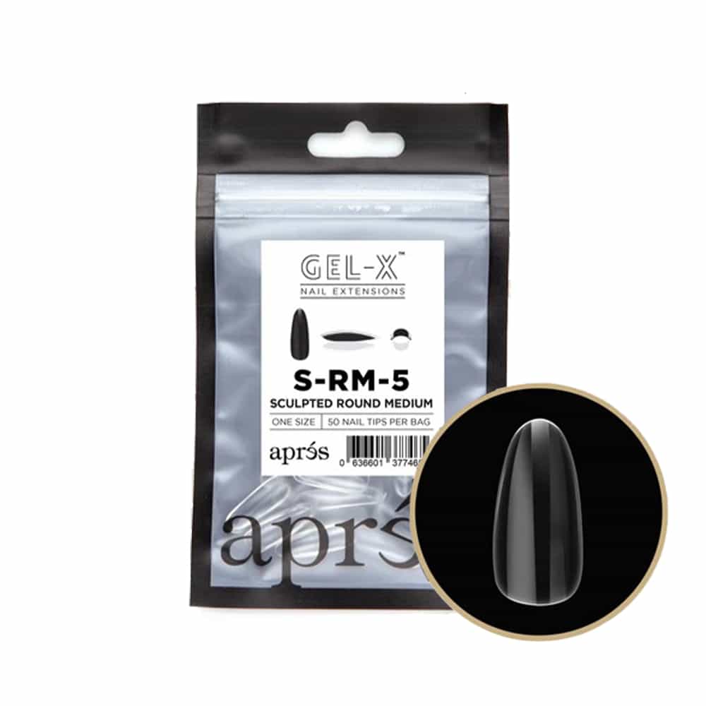 White Smoke Apres Gel-X Individual Tips Sculpted Round Medium 50PK SRM5