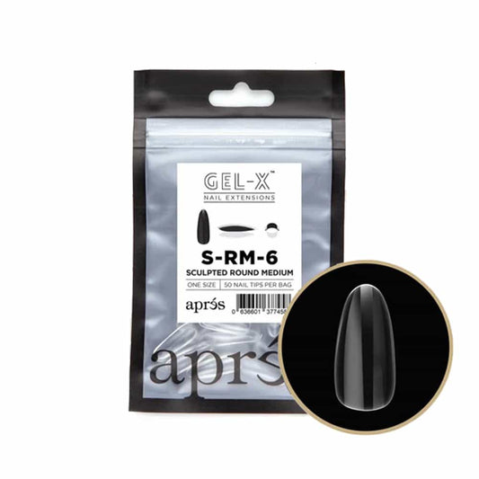 White Smoke Apres Gel-X Individual Tips Sculpted Round Medium 50PK SRM6