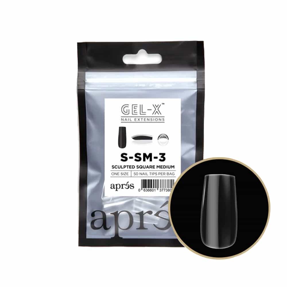 White Smoke Apres Gel-X Individual Tips Sculpted Square Medium 50PK SSM3