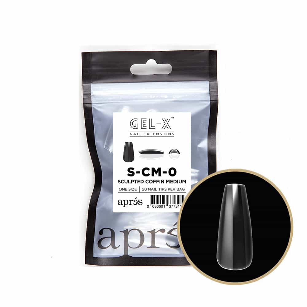 White Smoke Apres Gel-X Tips Sculpted Coffin Medium 50PK SCM0