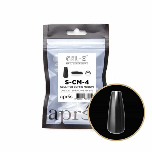 White Smoke Apres Gel-X Tips Sculpted Coffin Medium 50PK SCM4