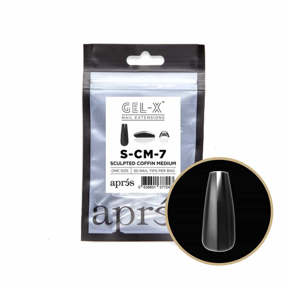 White Smoke Apres Gel-X Tips Sculpted Coffin Medium 50PK SCM7