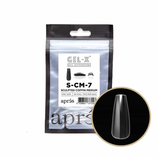 White Smoke Apres Gel-X Tips Sculpted Coffin Medium 50PK SCM7