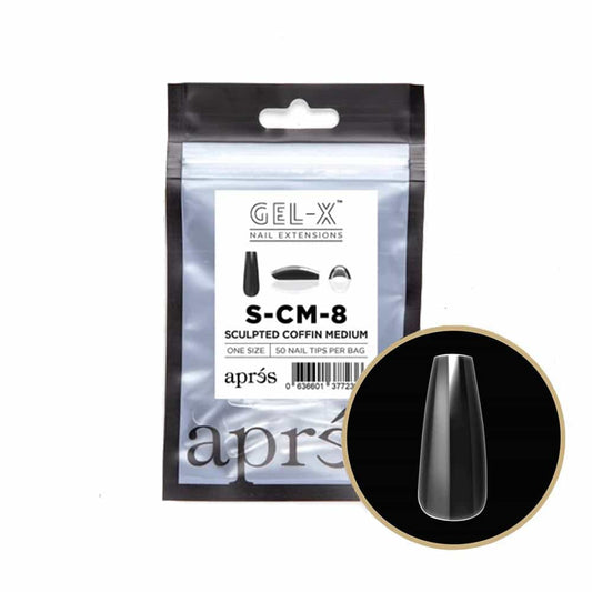 White Smoke Apres Gel-X Tips Sculpted Coffin Medium 50PK SCM8