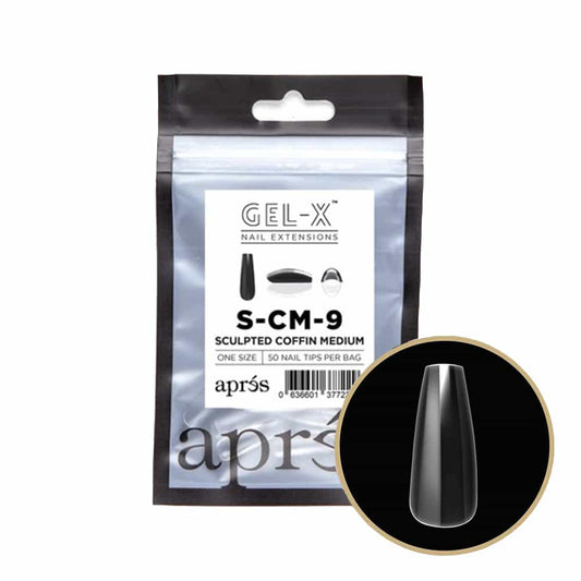 White Smoke Apres Gel-X Tips Sculpted Coffin Medium 50PK SCM9/77229