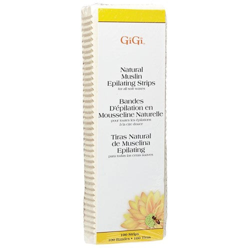 Lavender GiGi Natural Muslin Epilating Strips Small 1.75x4.5" 100pk