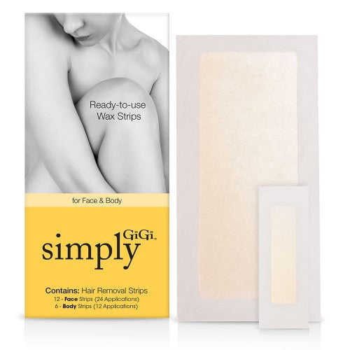 Light Gray GiGi Ready-To-Use Pre-waxed Strips For Face & Body 12pk