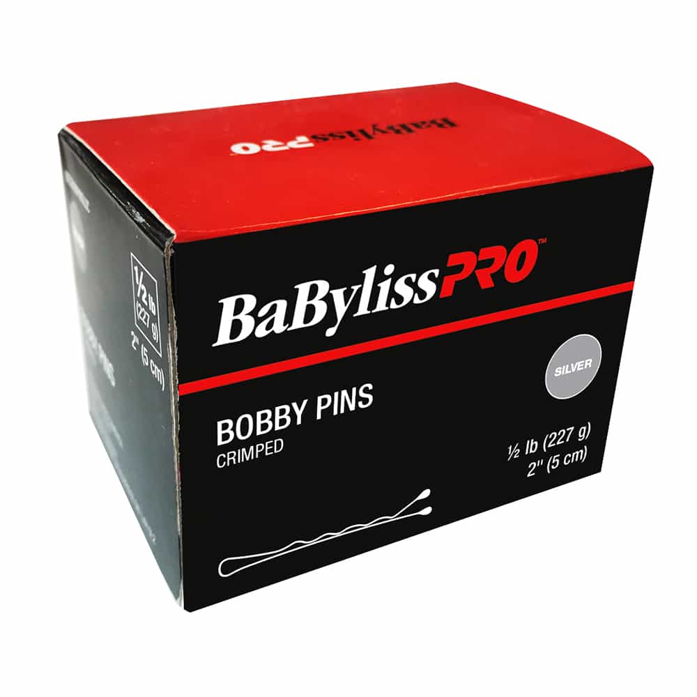 White Smoke BaBylissPRO Bobby Pins 2"Crimped1/2 lb Silver BESBOBPINSLUCC