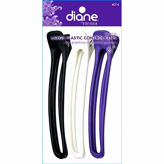 White Smoke Diane By Fromm Large Plastic Control Clips 6" 3-Pack