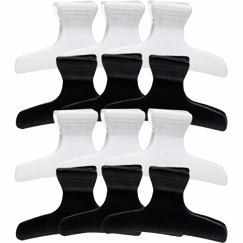 White Smoke Diane By Fromm Large Butterfly Clamps 12-Pack