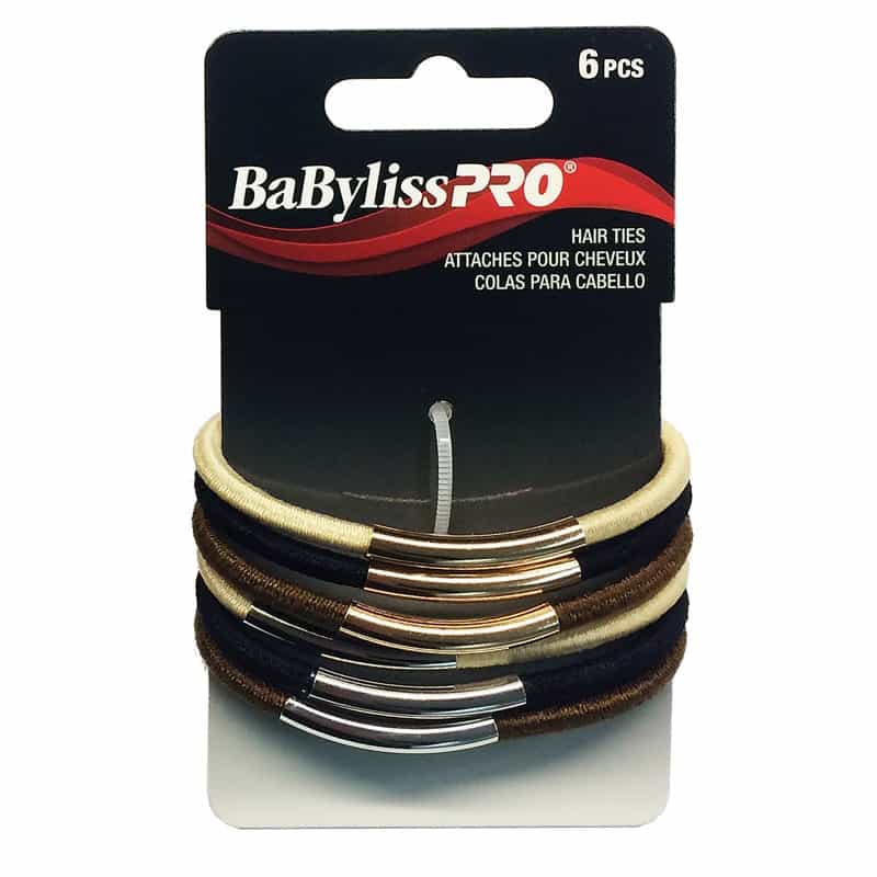 Black BaBylissPRO Hair Ties 6pcs - BESHAEL4UCC/39130