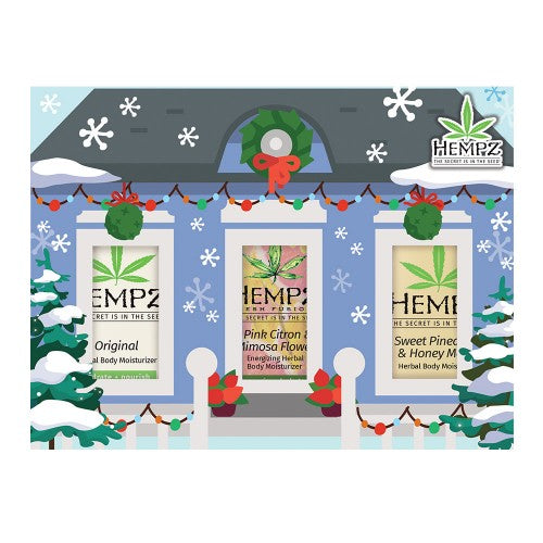 Dim Gray Hempz Deck The Halls Mini Moisturizer Set 3pk