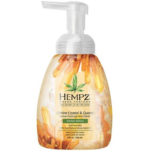 White Smoke Hempz Foaming Hand Wash 8oz - Citrine Crystal & Quartz