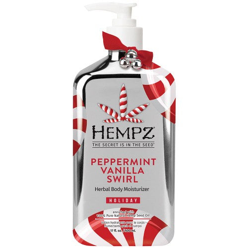 White Smoke Hempz Peppermint Vanilla Swirl Body Moisturizer 17oz