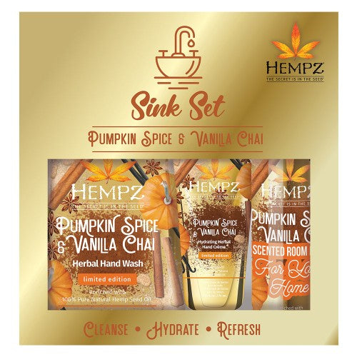 Dark Khaki Hempz Sink Set Pumpkin Spice & Vanilla 3pk
