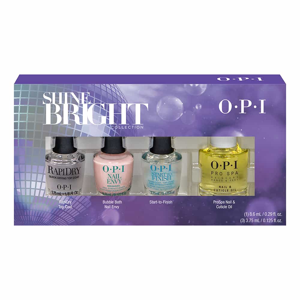 Slate Gray OPI Shine Bright Holiday 2020 Treatments Mini 4-pack HR M34