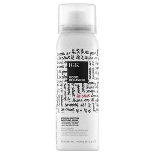 Light Gray IGK Good Behavior Spirulina Protein Smoothing Spray