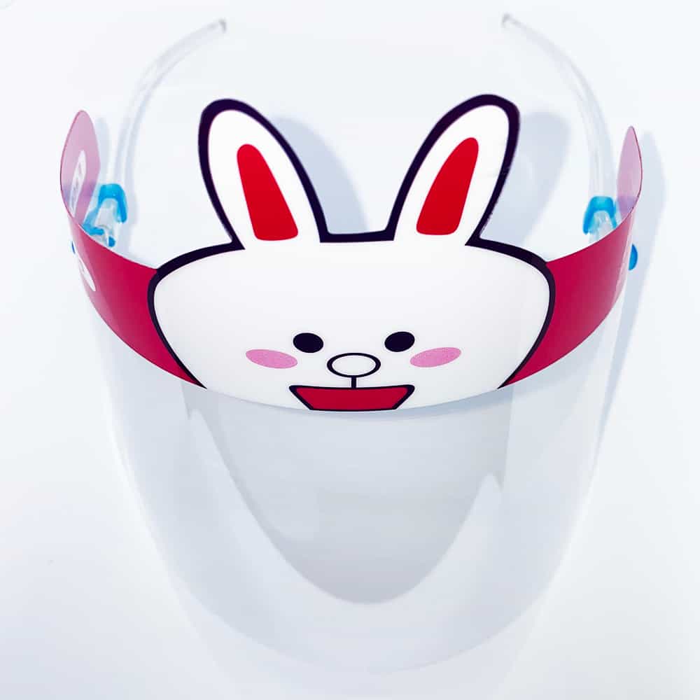 White Smoke Child Face Shield With Character Banner 10432