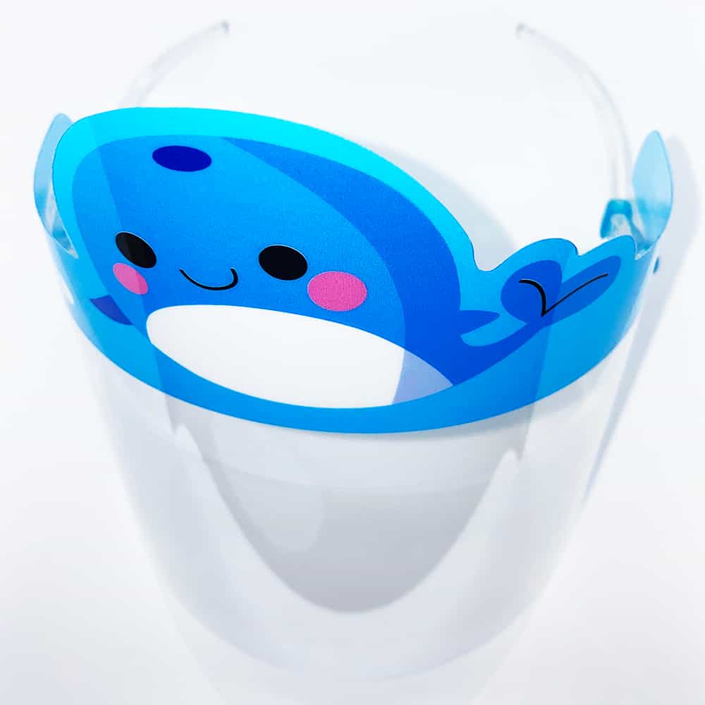 White Smoke Child Face Shield With Character Banner 10433