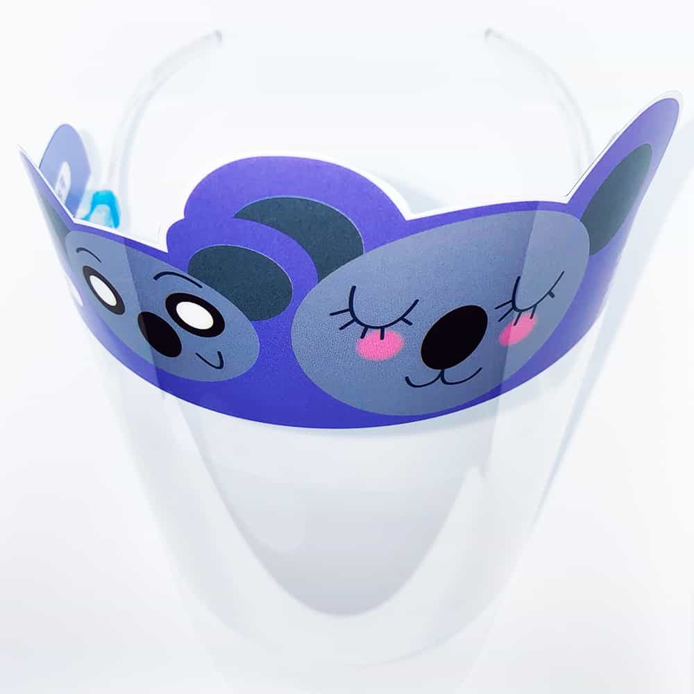 White Smoke Child Face Shield With Character Banner 10434