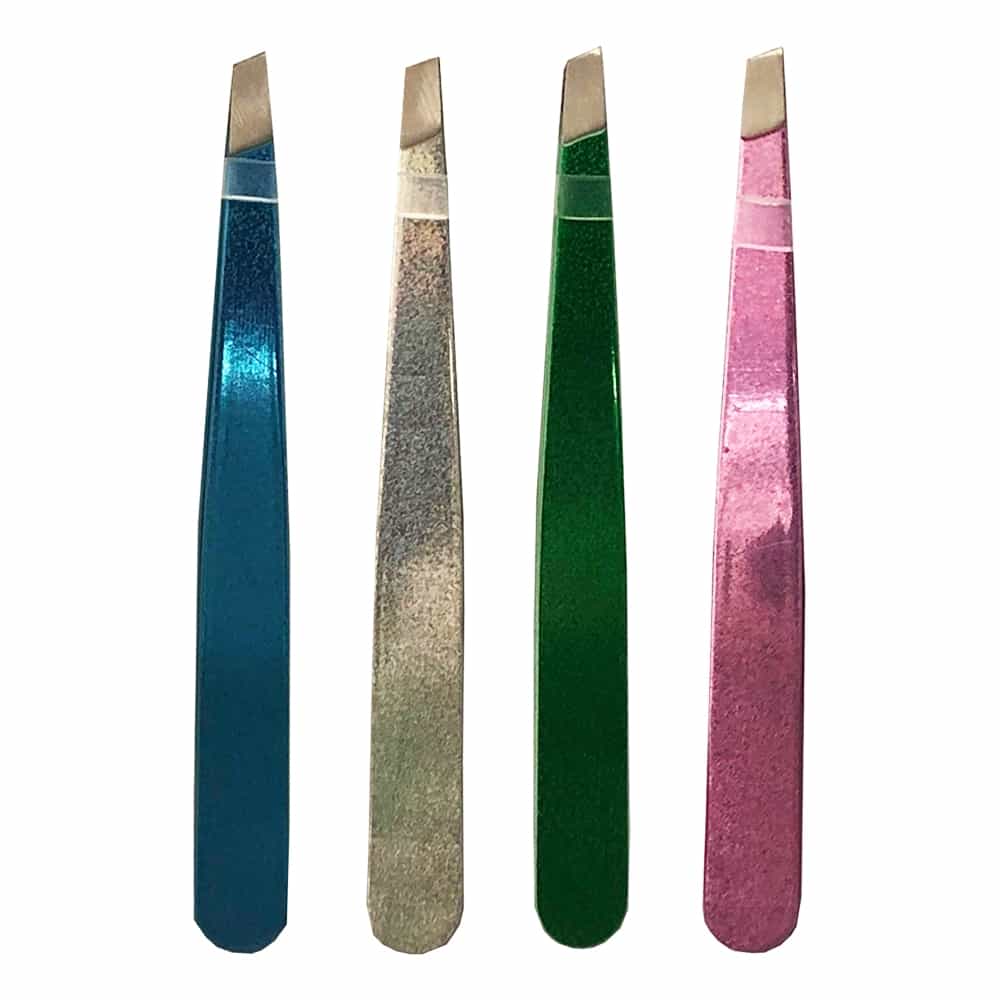 White Smoke Denco Glitter Tweeze Slant Tip Tweezers 12780