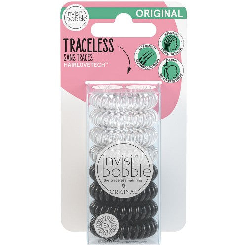 Light Gray Invisibobble Original Ring Value Clear/Black 8pk