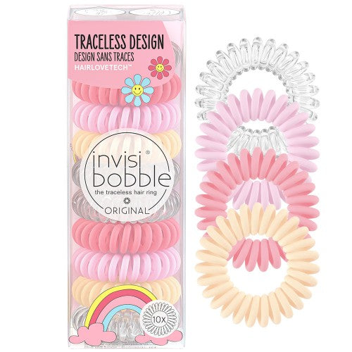 White Smoke Invisibobble Original Retro Dreamin' Macaron 10pk