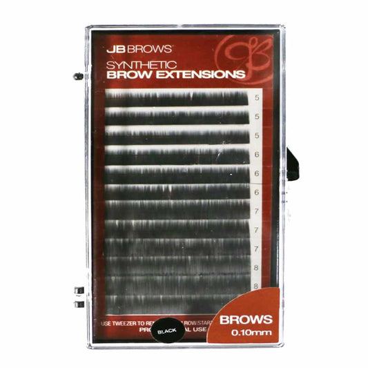 White Smoke JB Synthetic Brow Extensions 0.10mm x (5,6,7,8 mm) - Black