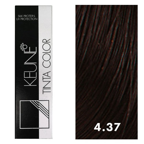 Black Keune Tinta Color 4.37 Medium Espresso Brown 2oz