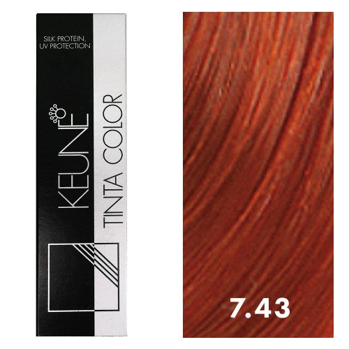 White Smoke Keune Tinta Color 7.43 Medium Copper Golden Brown 2oz