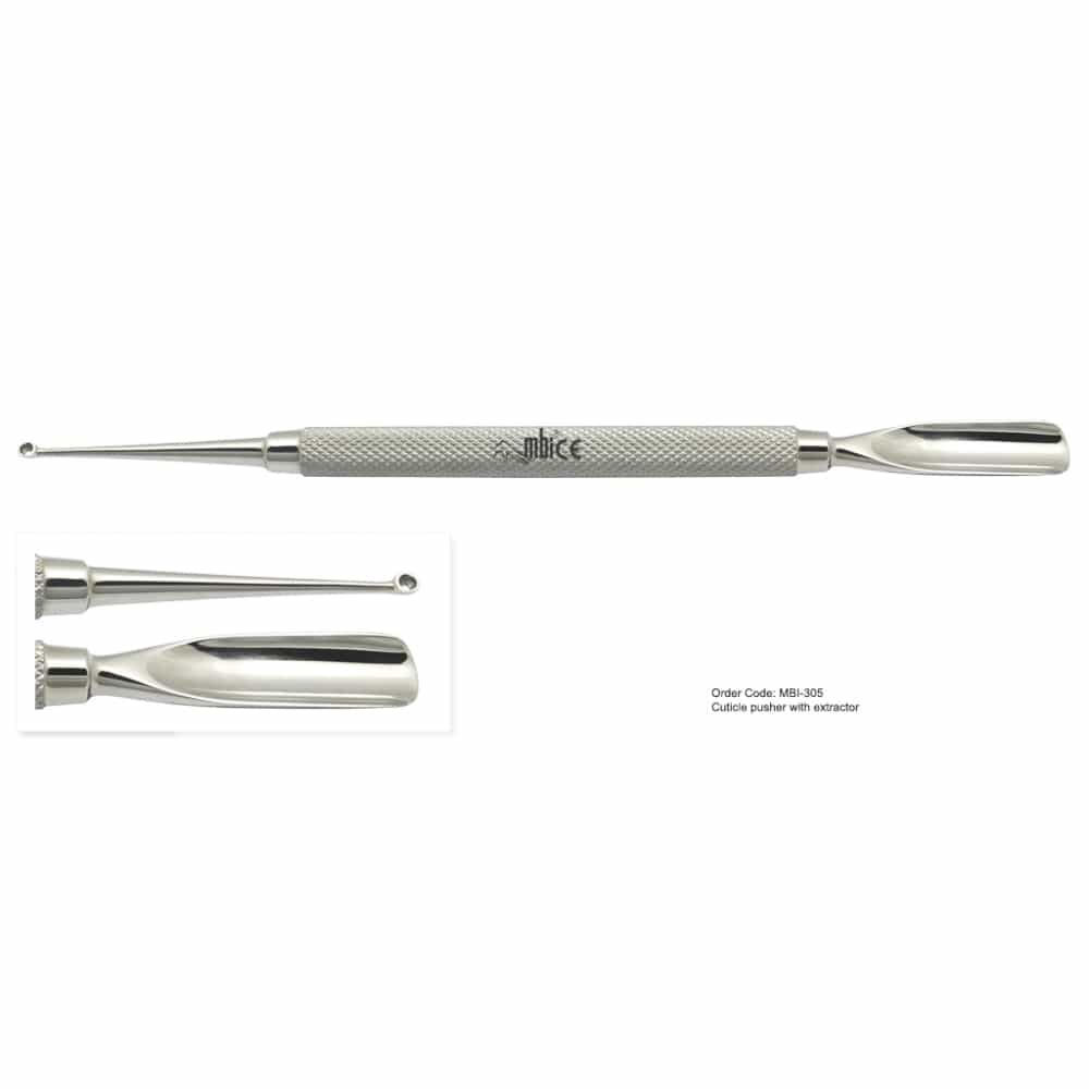 White Smoke MBI-305 Cuticle Pusher With Extractor