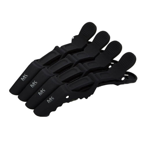 White Smoke MK Rubber Grip Hair Clips 4pk