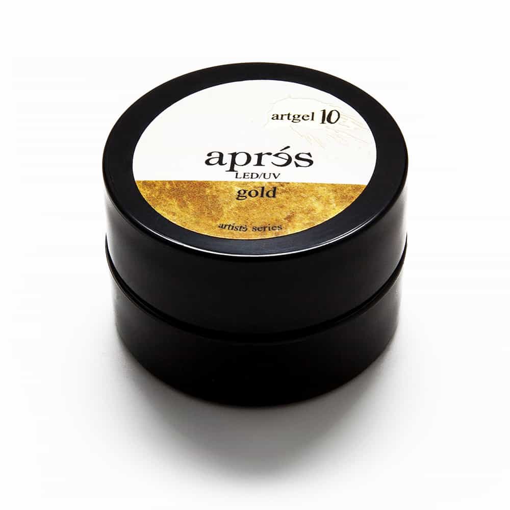 Black Apres Art Gel LED/UV Artgel10 - Gold APAG-GLD