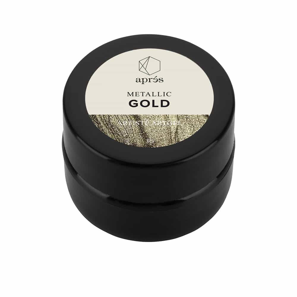 Dark Slate Gray Apres Art Gel LED/UV 3g - Metallic Gold APAG-MG