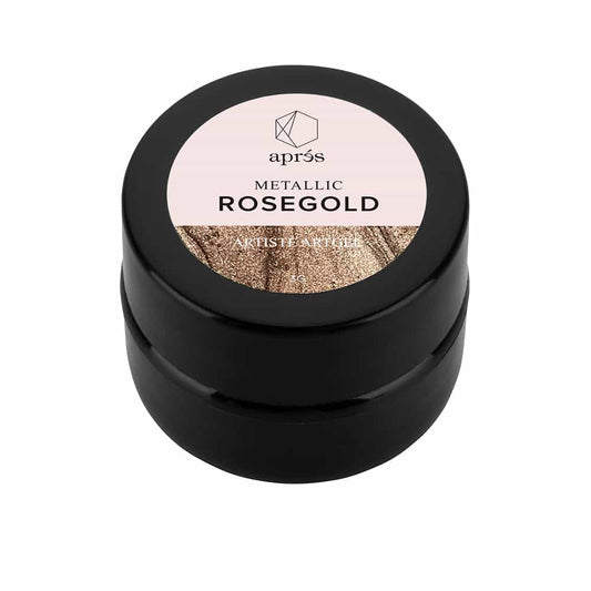 Dark Slate Gray Apres Art Gel LED/UV 3g - Metallic Rose Gold APAG-MRG