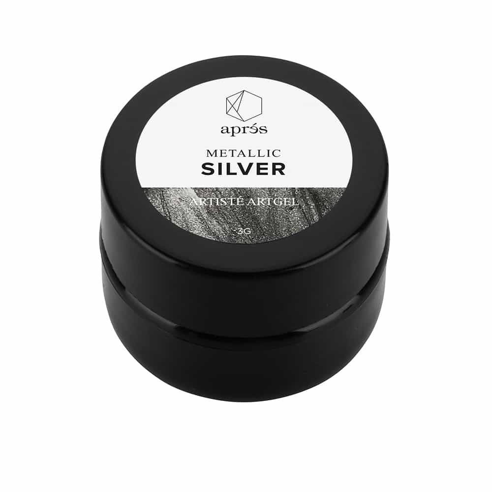 White Smoke Apres Art Gel LED/UV 3g - Metallic Silver APAG-MS